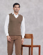 Green Cotton Blend Sweater Vest
