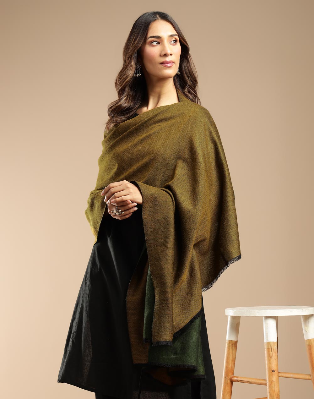 Green Wool Shawl