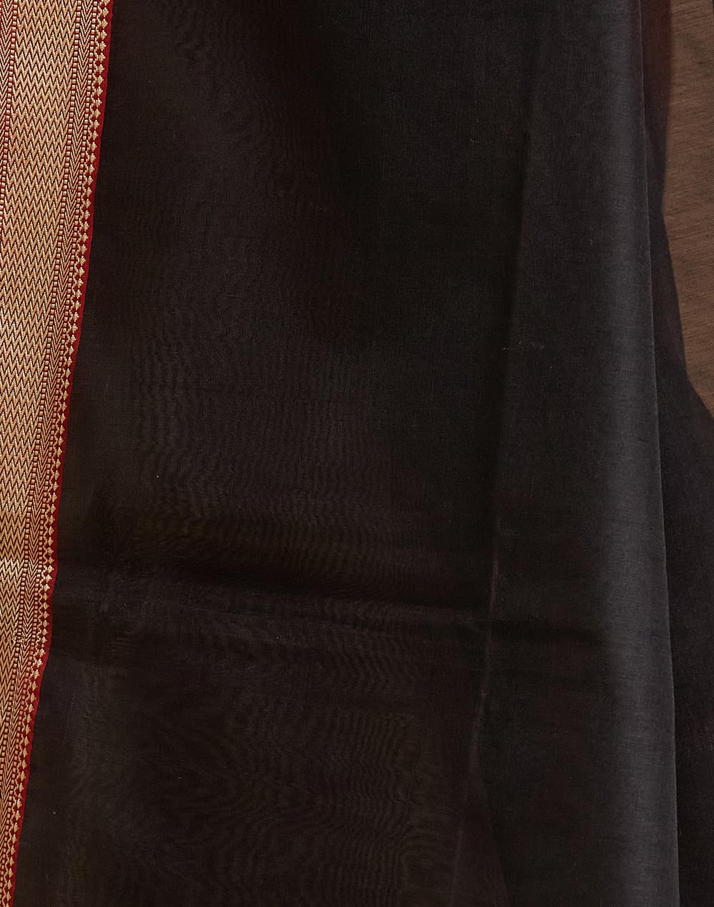 Black Cotton Silk Blend Dupatta