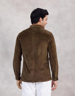 Brown Cotton Blend Utility Jacket