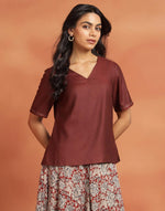 Orange Viscose Silk Top