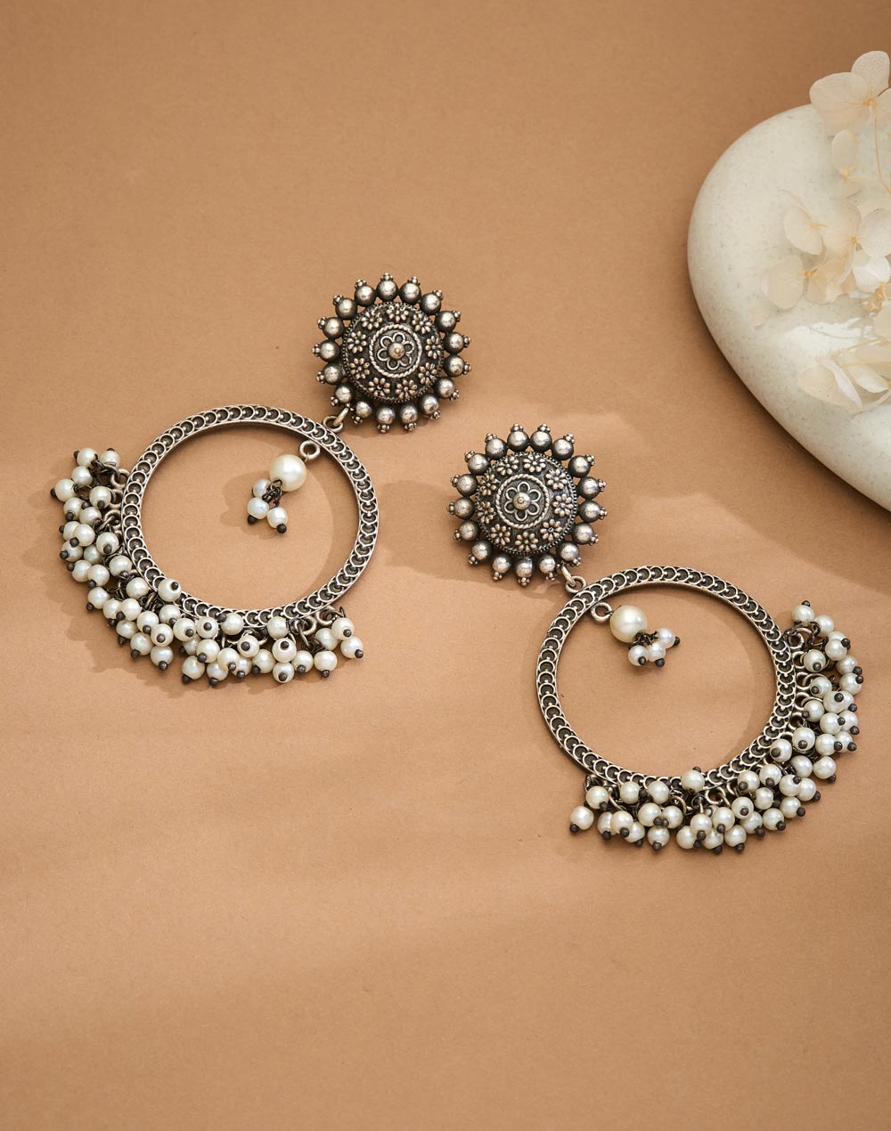 Metal Chand Bali Earrings
