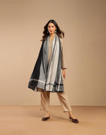 Black-Grey Wool Shawl