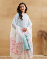 Natural Cotton Silk Blend Chikankari Dupatta