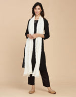 Beige Cotton Mull Plain Phunka Crinkle Dupatta