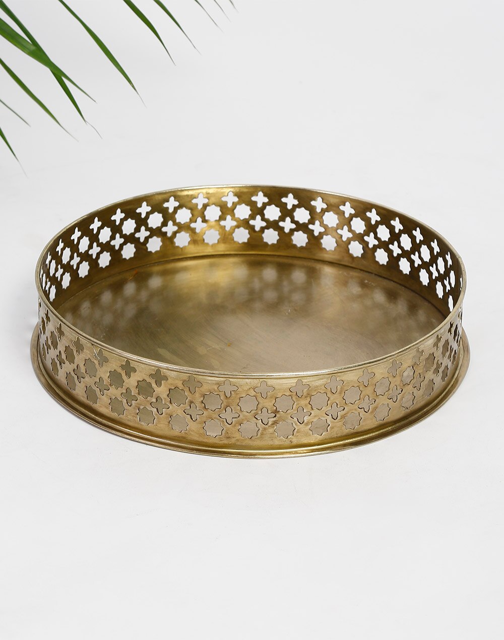 Brass Metal Yug Cutwork Tray