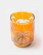 Yellow Dhaani Glass Etched T-Lite Holder Gift Set With 2 Pillar Candles