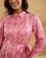 Pink Rayon Blend Hand Block Printed Maxi