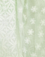 Green Cotton Silk Blend Chikankari Dupatta