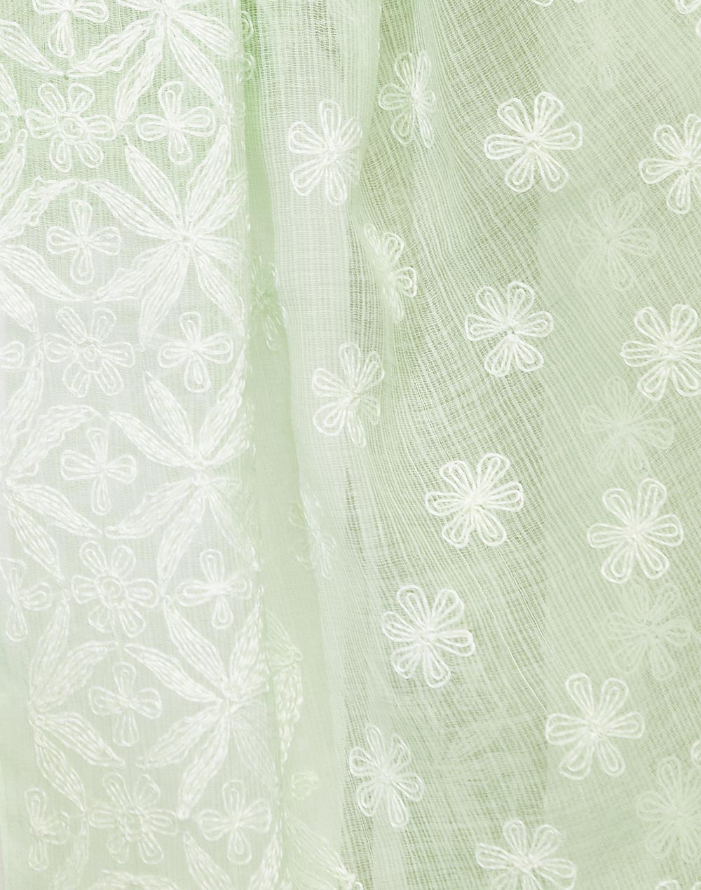 Green Cotton Silk Blend Chikankari Dupatta