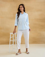 Light Blue Cotton Chikankari Shirt