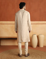 Texture and finish of the Natural Dobby Long Kurta by Fabindia UK