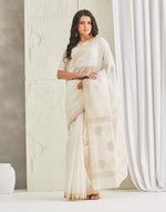 Natural Cotton Silk Blend Chanderi Sari
