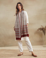 Black Cotton Silk Bagh Printed Stole