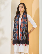 Indigo Viscose Blend Ajrakh Printed Stole