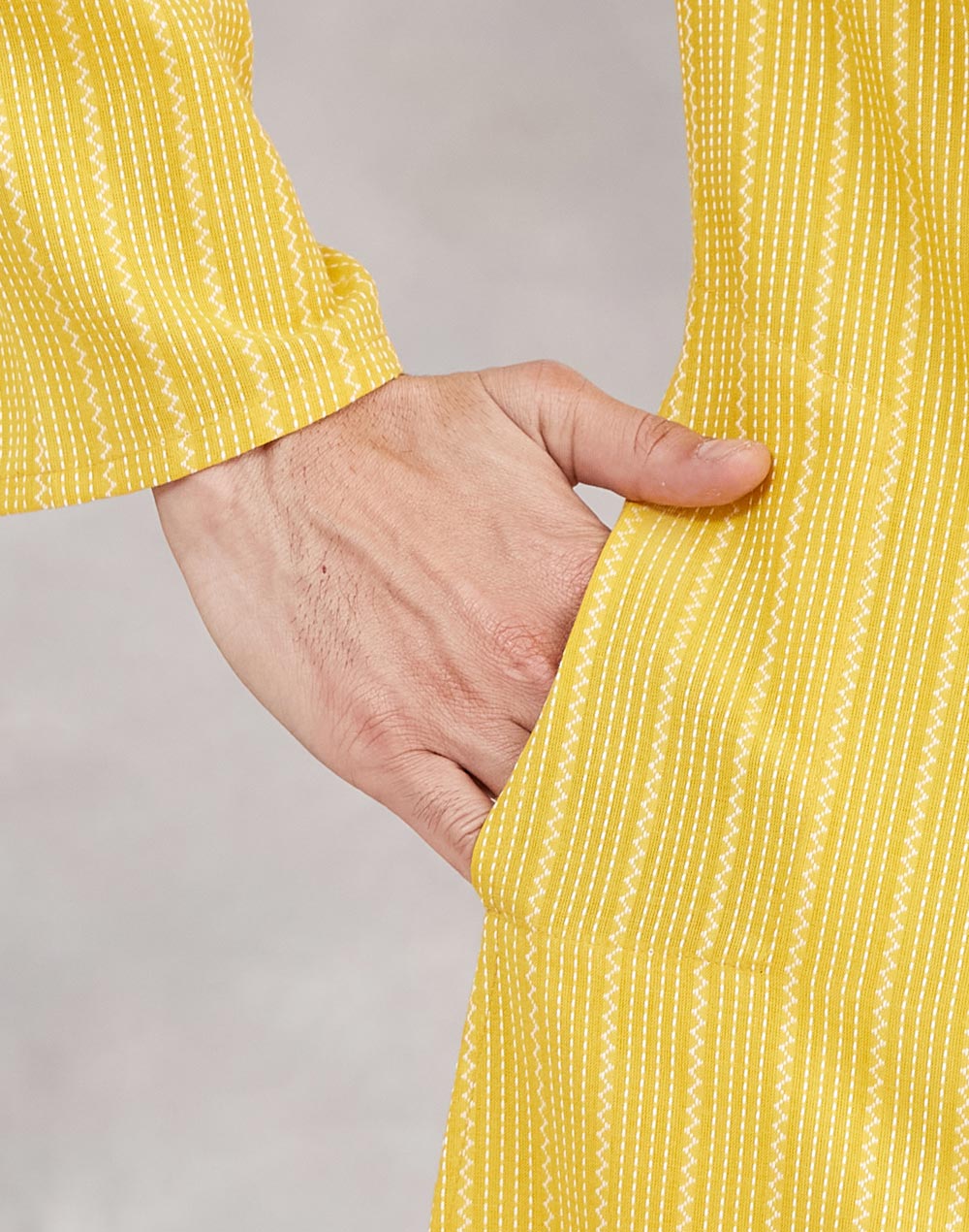 Yellow Cotton Long Kurta