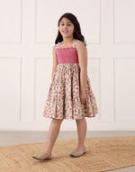 Pink Cotton Hand Block Printed Dress