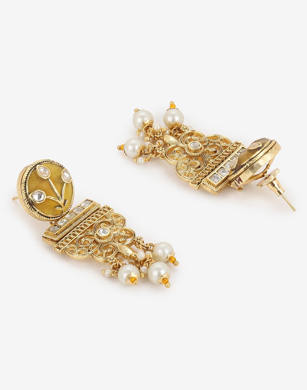 Gold Metal Dangler Earrings