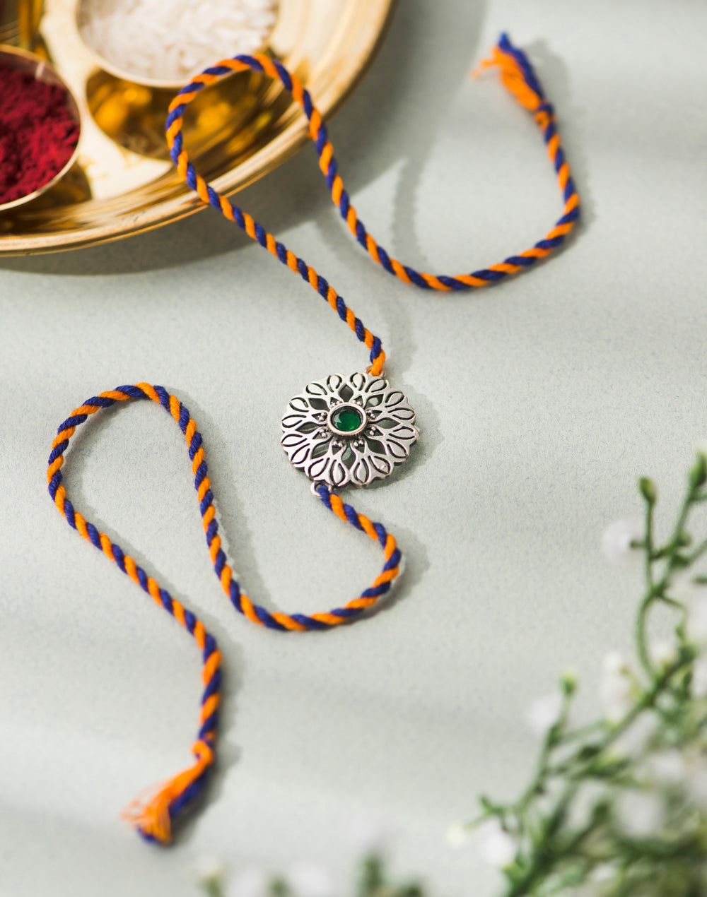 *FREE Multi Metal Floral Oxidised Rakhi - LIMITED