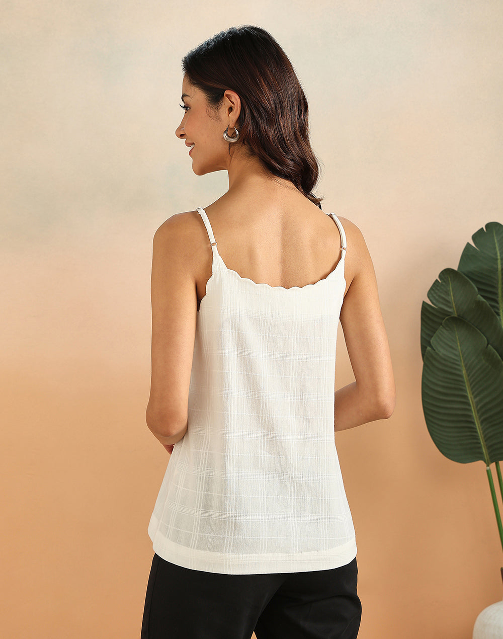 White Cotton Dobby Blossom Top
