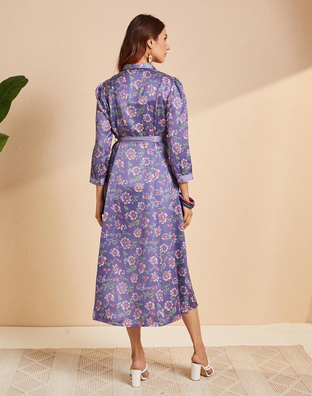 Blue Rayon Blend Hand Block Printed Maxi