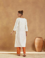 Natural Cotton Silk Embroidered Long Kurta