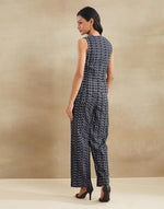 Navy Cotton Retro Revival Coordinated Jacket & Pant Set