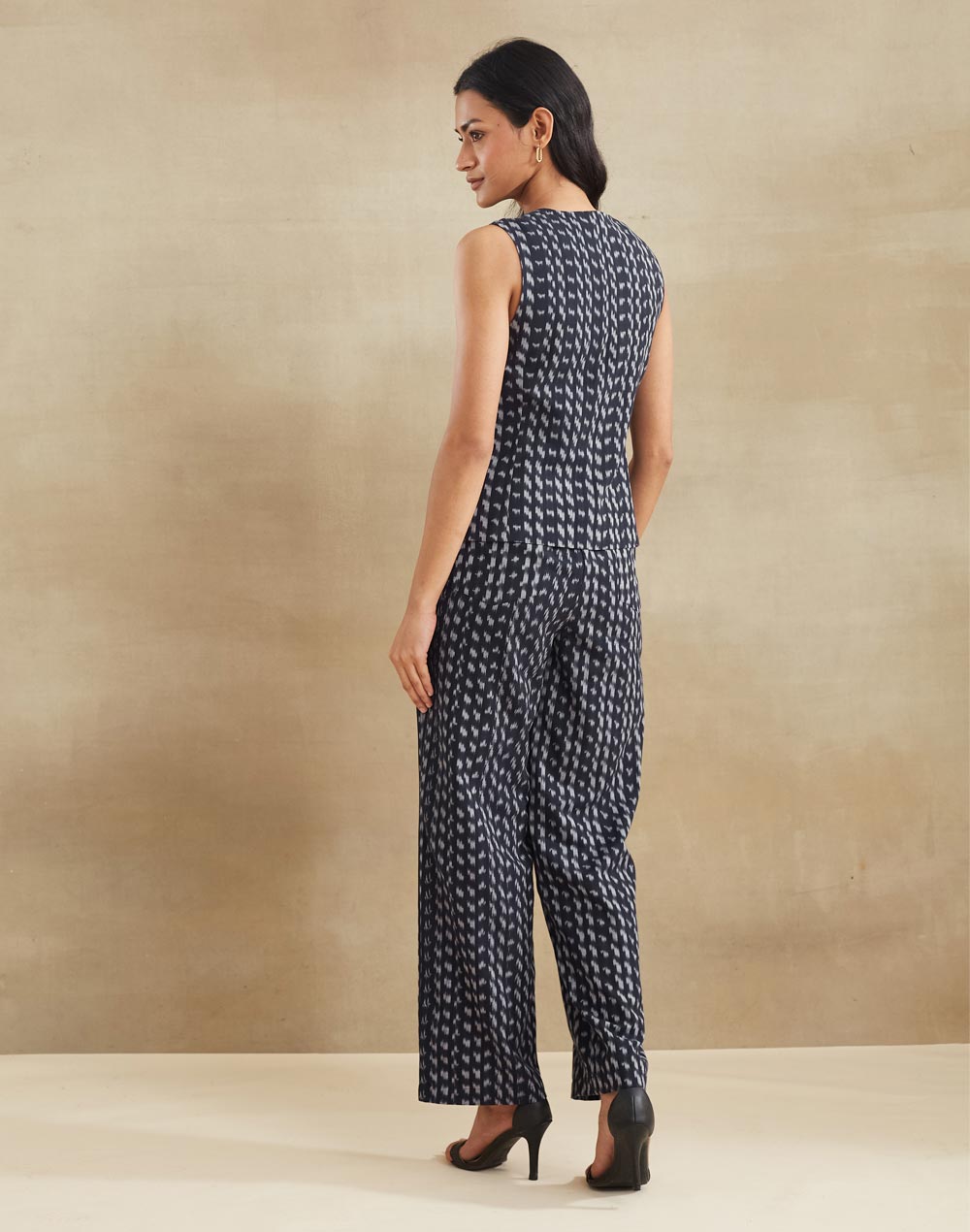 Navy Cotton Retro Revival Coordinated Jacket & Pant Set