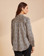 Black Rayon Blend Printed Allure Shirt
