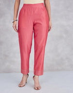 Pink Cotton Silk Embroidered Ethnic Pant