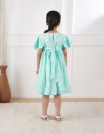 Blue Cotton Hand Block Printed Dress