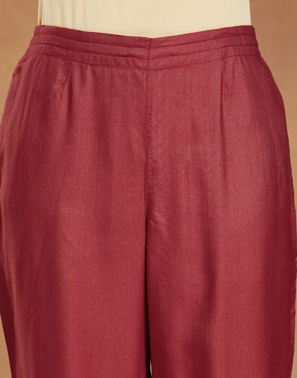 Maroon Viscose Silk Embroidered Ethnic Pant