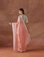 Pink Cotton Silk Blend Woven Wonders Maheshwari Sari