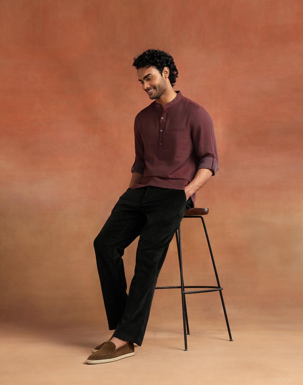 Green Cotton Blend Pant
