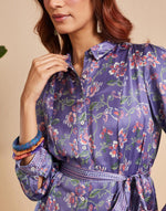 Blue Rayon Blend Hand Block Printed Maxi