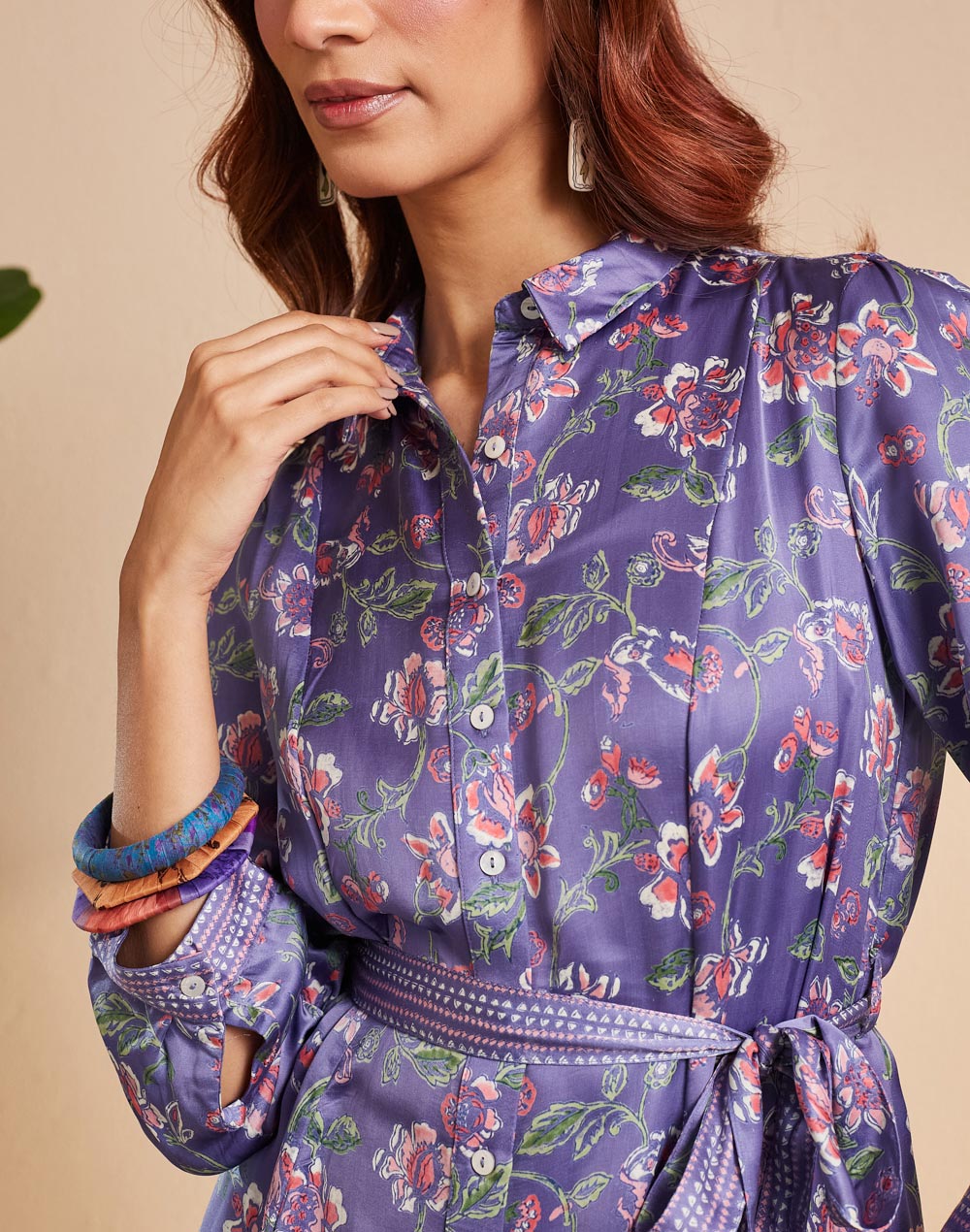 Blue Rayon Blend Hand Block Printed Maxi