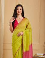Green Viscose Silk Hand Woven Wonders Sari