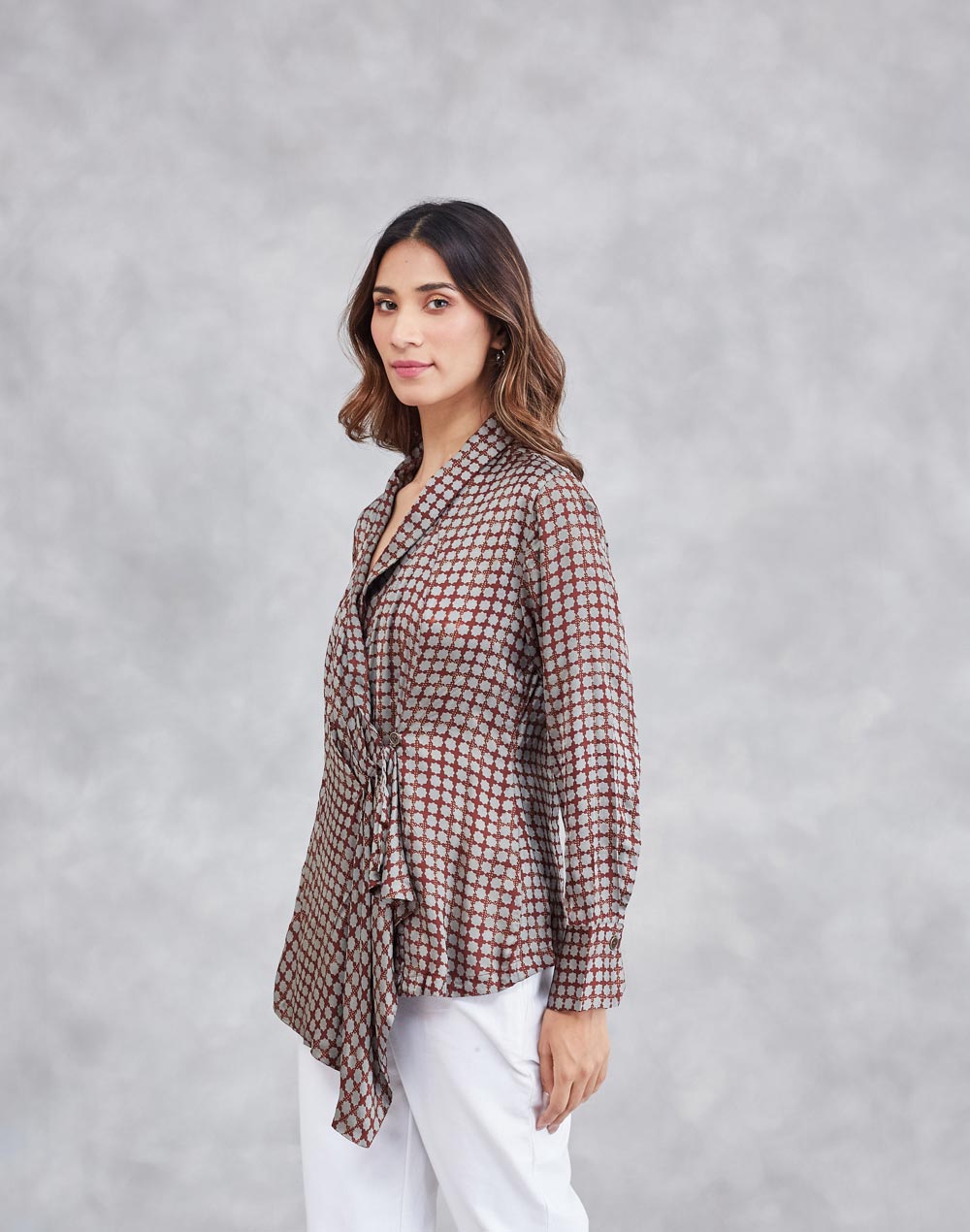 Red Viscose Printed Top