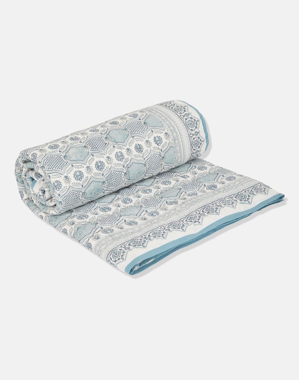 Blue Megh Hand Block Printed Cotton Quilt
