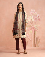 Black-Red Viscose Blend Ajrakh Printed Stole