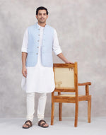 Blue Cotton Nehru Jacket