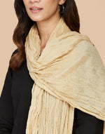 Beige Cotton Woven Dupatta