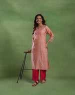 Pink Cotton Silk Long Kurta