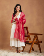Pink Cotton Silk Blend Maheshwari Dupatta