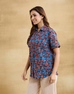 Blue Cotton Bagru Shirt