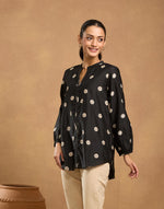 Black Cotton Silk Tunic