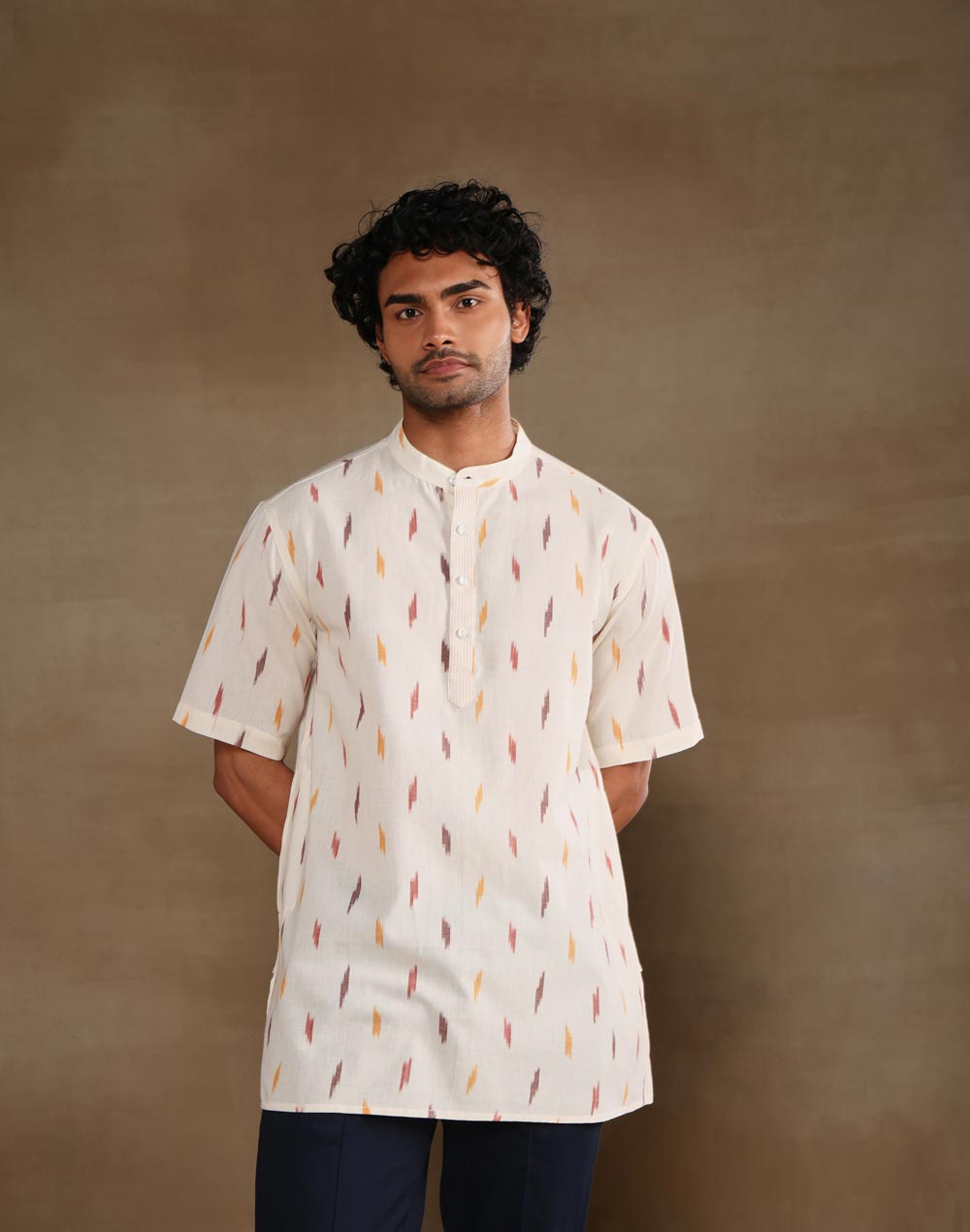 Natural Cotton Ikat Short Kurta