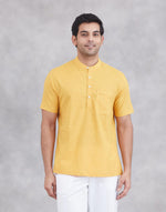 Mustard Cotton Mid Placket Shirt