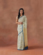 Natural Cotton Silk Hand Block Printed Sari