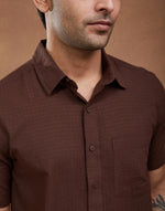 Brown Cotton Bush Shirt